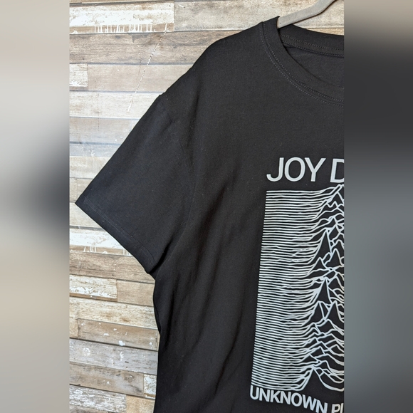 NWT Joy Division Unknown Pleasures Black Cotton Short Sleeve Logo Tee - Picture 3 of 13